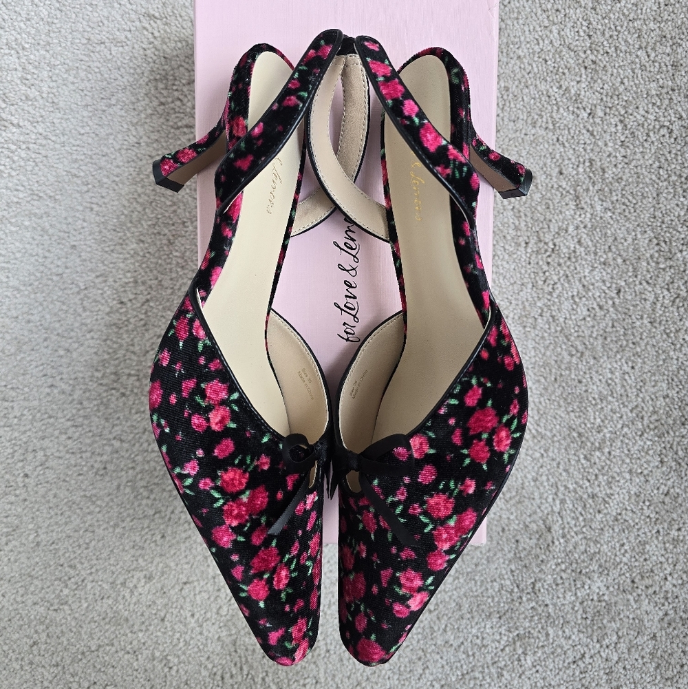 For Love & Lemons Lyana Heel 8.5 / 39 coquette pumps NWT